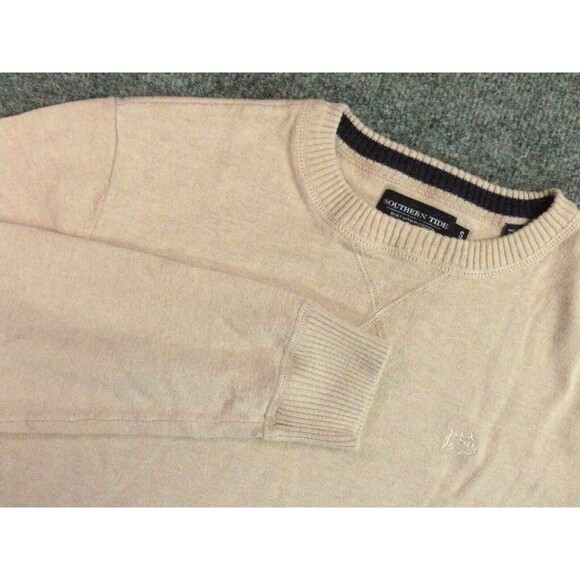 Southern Tide‎ Sweater Mens Small Tan Knit Pullover Knit - Picture 1 of 9